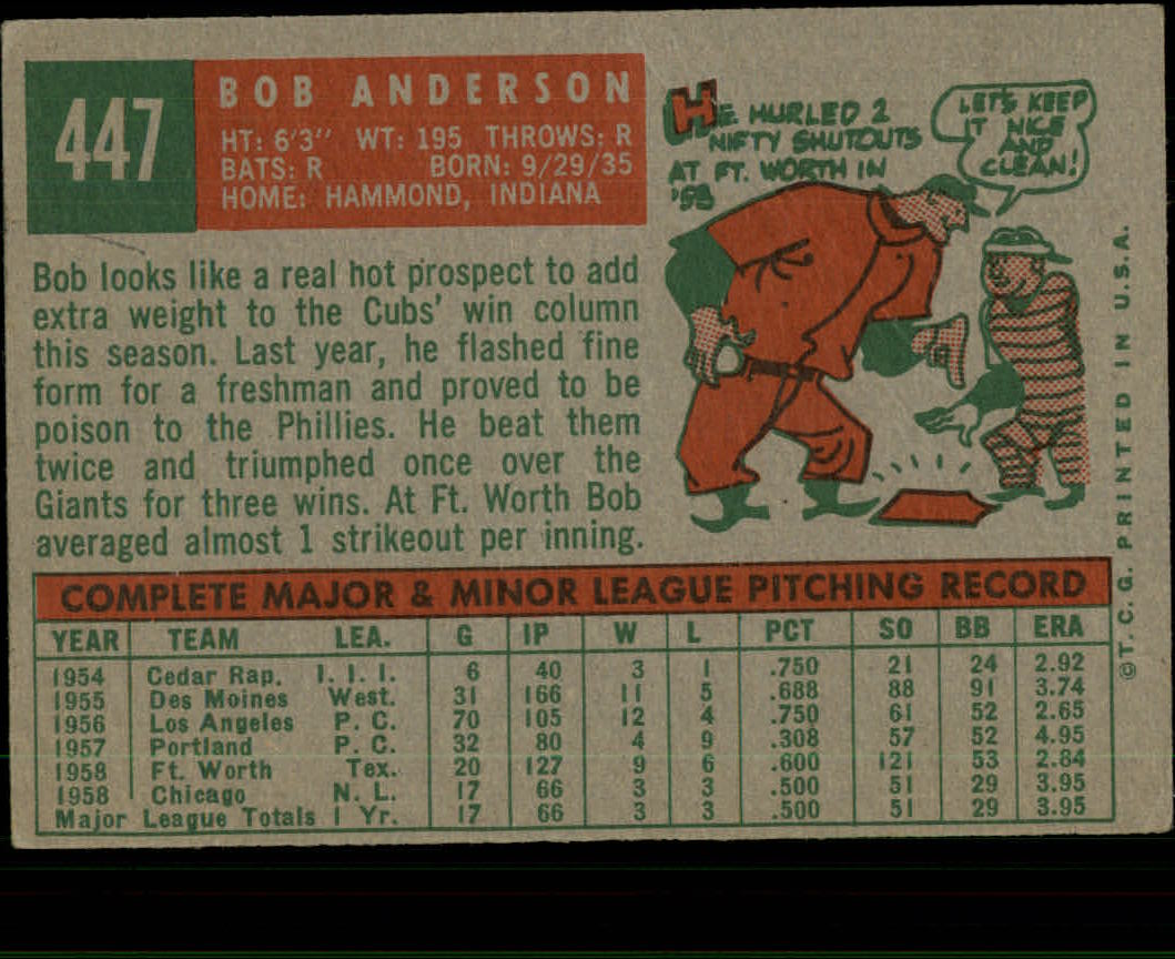 1959 TOPPS BASEBALL ASSORTED SINGLES U-PICK #362-556 - Picture 320 of 488