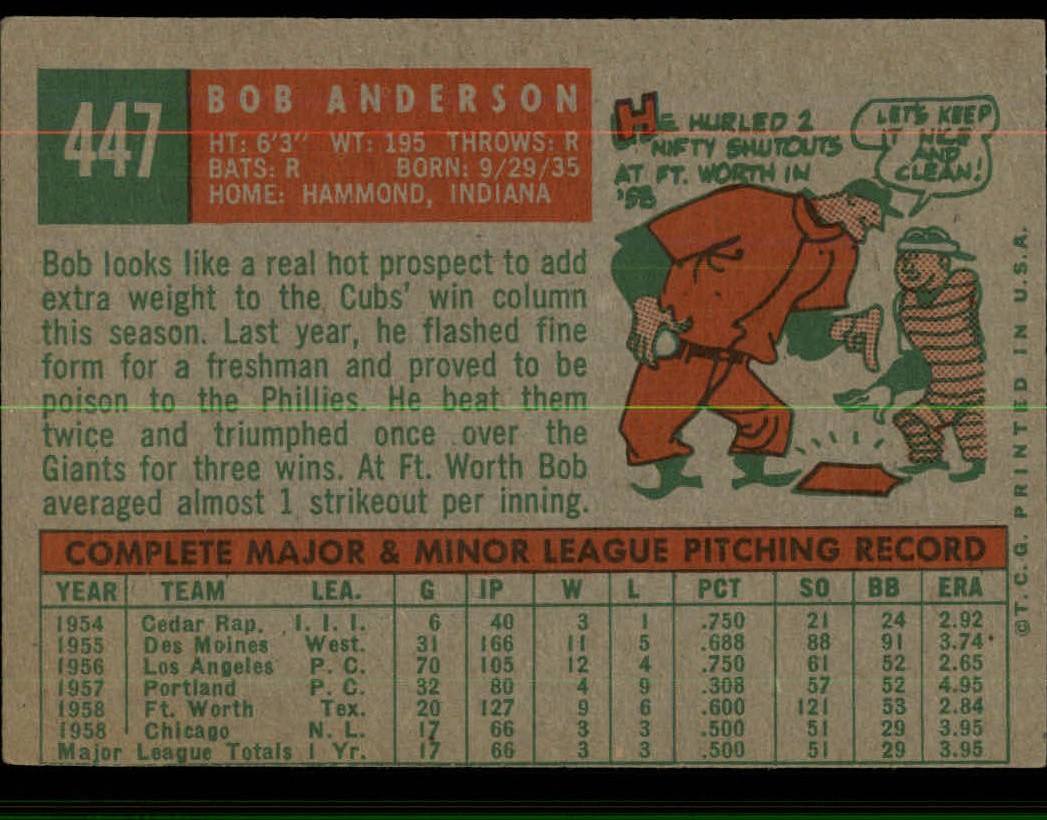 1959 TOPPS BASEBALL ASSORTED SINGLES U-PICK #362-556 - Picture 322 of 488