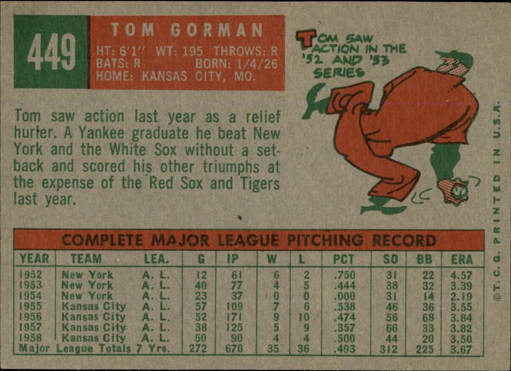 1959 TOPPS BASEBALL ASSORTED SINGLES U-PICK #362-556 - Picture 326 of 488