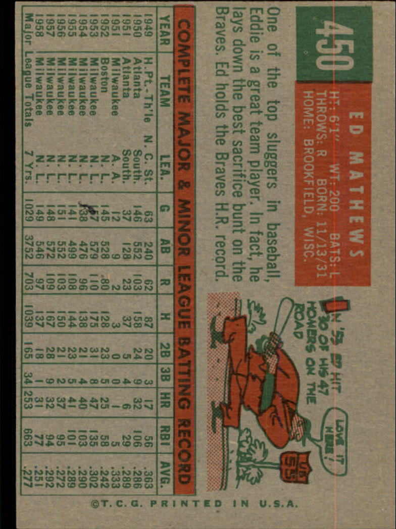 1959 TOPPS BASEBALL ASSORTED SINGLES U-PICK #362-556 - Picture 328 of 488