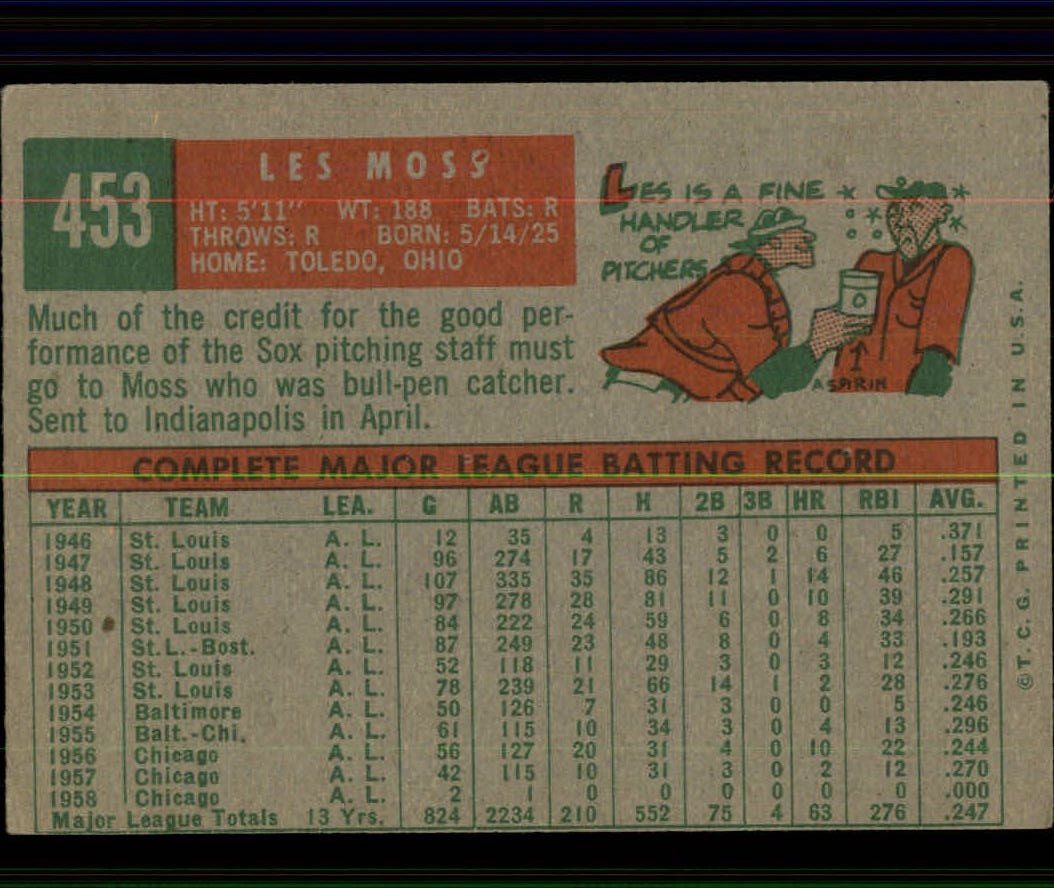 1959 TOPPS BASEBALL ASSORTED SINGLES U-PICK #362-556 - Picture 338 of 488