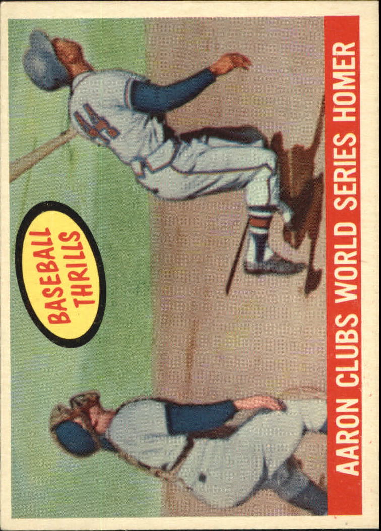 1959 Topps #467 Hank Aaron BT/WS Homer
