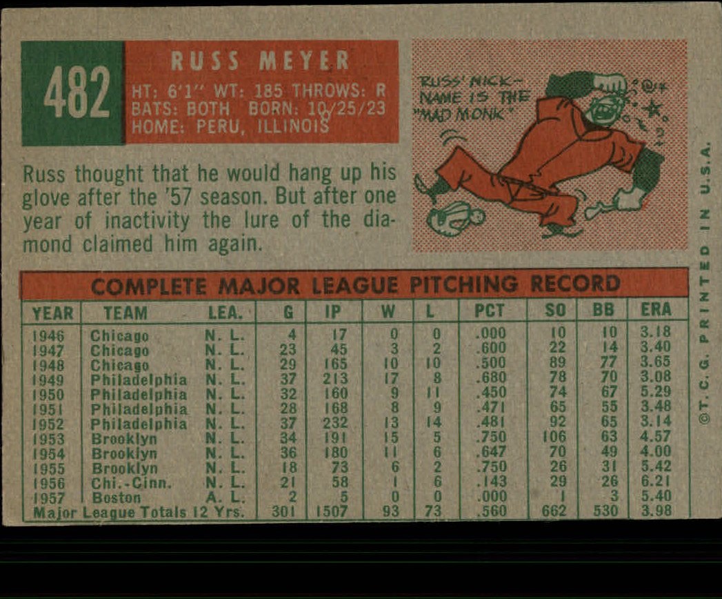 1959 TOPPS BASEBALL ASSORTED SINGLES U-PICK #362-556 - Picture 402 of 488