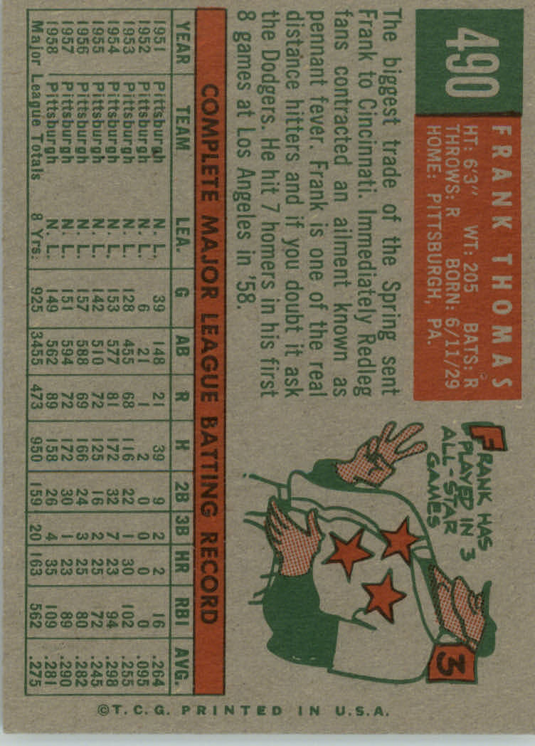 1959 TOPPS BASEBALL ASSORTED SINGLES U-PICK #362-556 - Picture 428 of 488