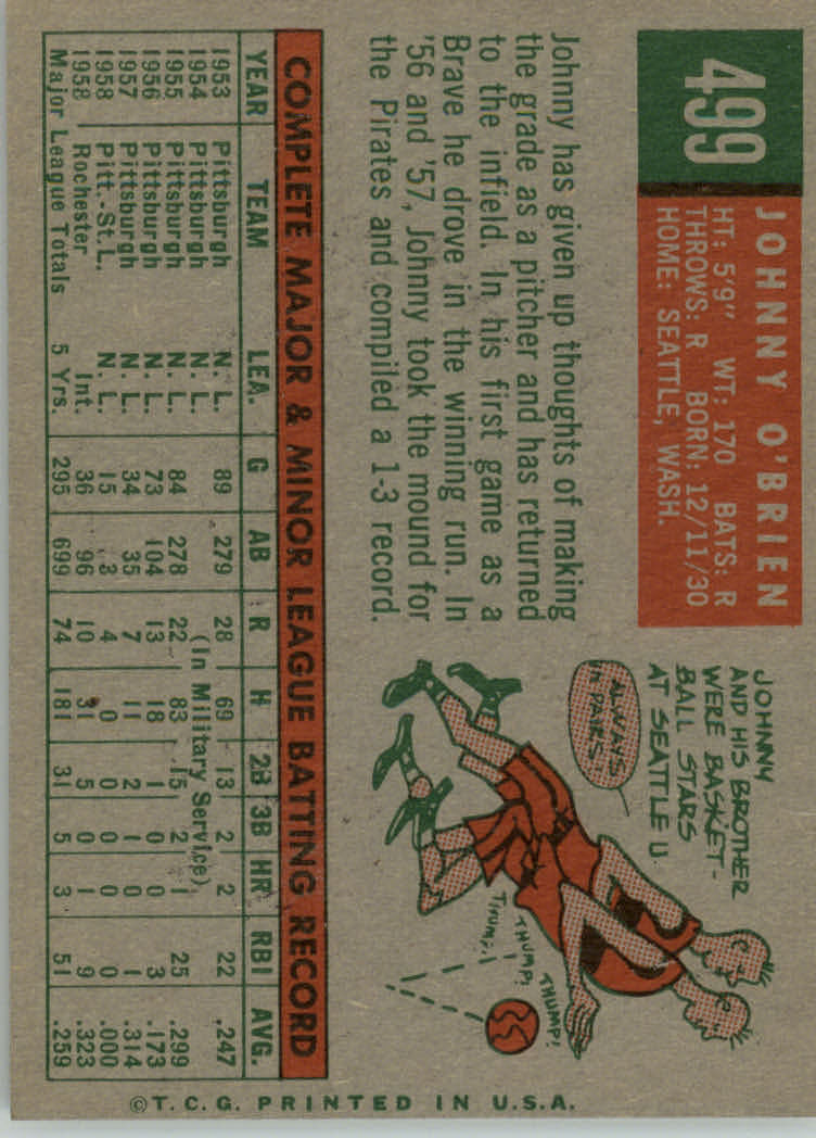 1959 TOPPS BASEBALL ASSORTED SINGLES U-PICK #362-556 - Picture 438 of 488