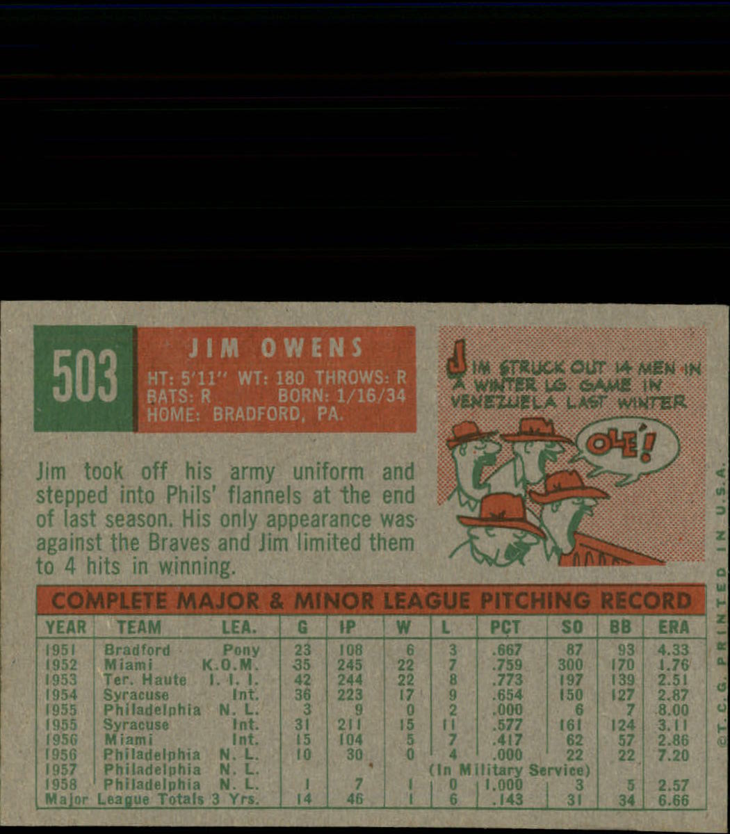 1959 TOPPS BASEBALL ASSORTED SINGLES U-PICK #362-556 - Picture 448 of 488