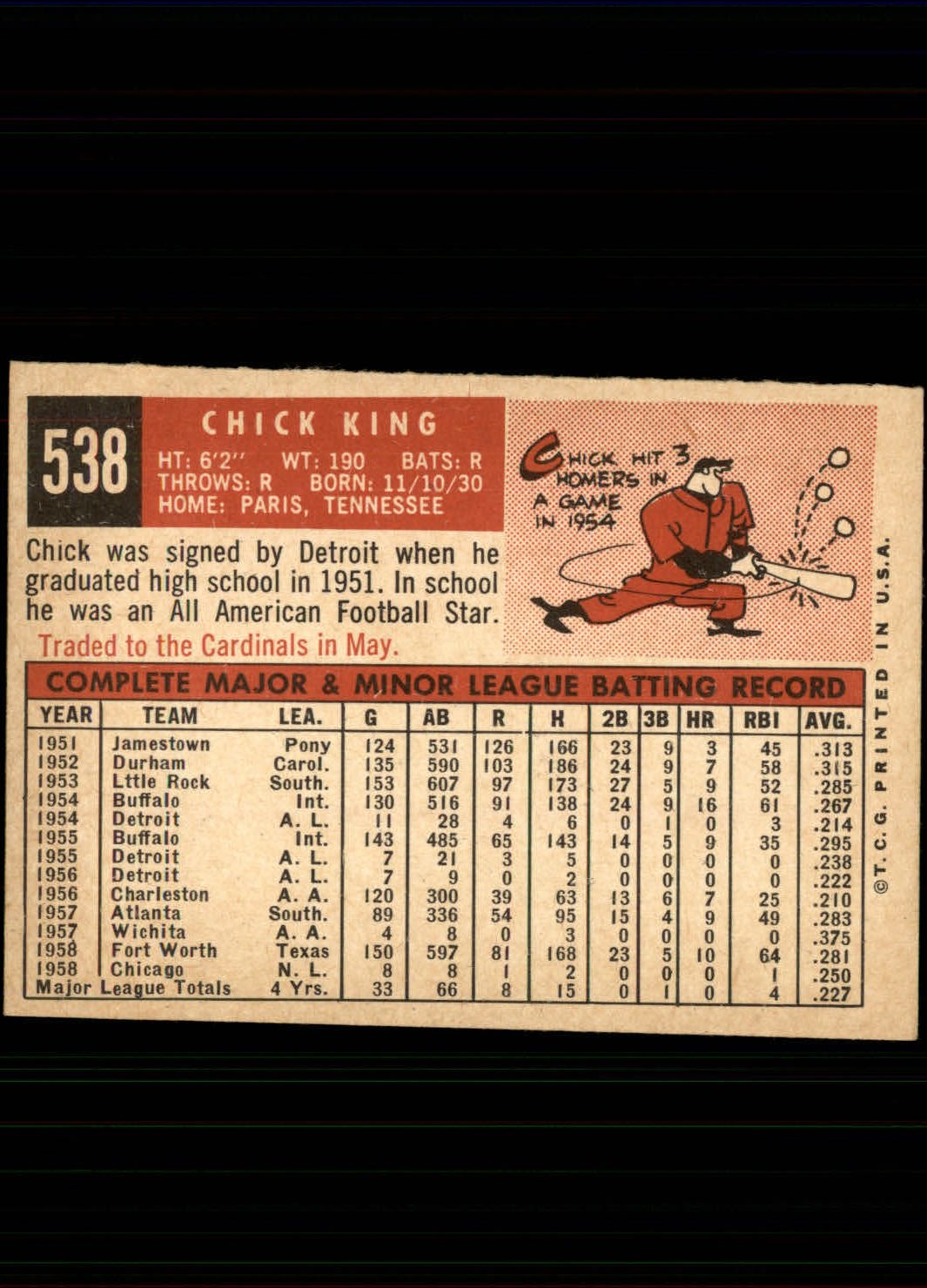 1959 TOPPS BASEBALL ASSORTED SINGLES U-PICK #362-556 - Picture 478 of 488