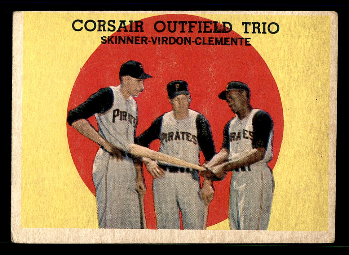 1959 Topps #543 Corsair Trio/Bob Skinner/Bill Virdon/Roberto Clemente