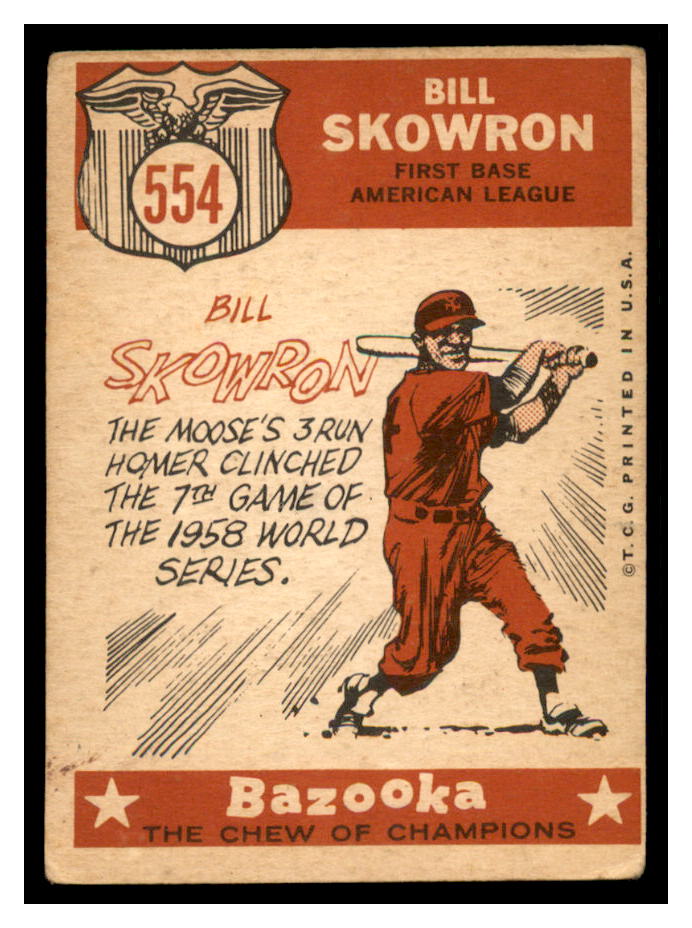 1959 Topps #554 Bill Skowron AS back image