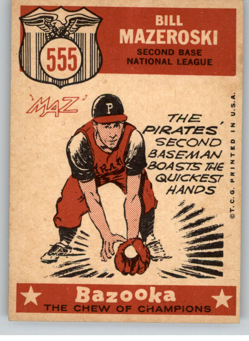1959 Topps #555 Bill Mazeroski AS back image