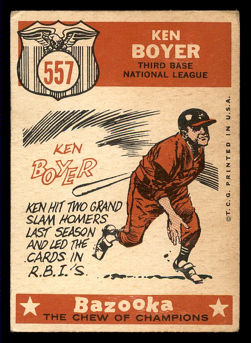 1959 Topps #557 Ken Boyer AS back image