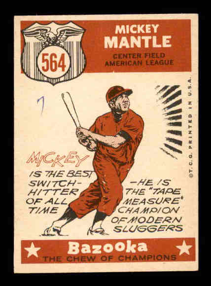 1959 Topps #564 Mickey Mantle AS back image