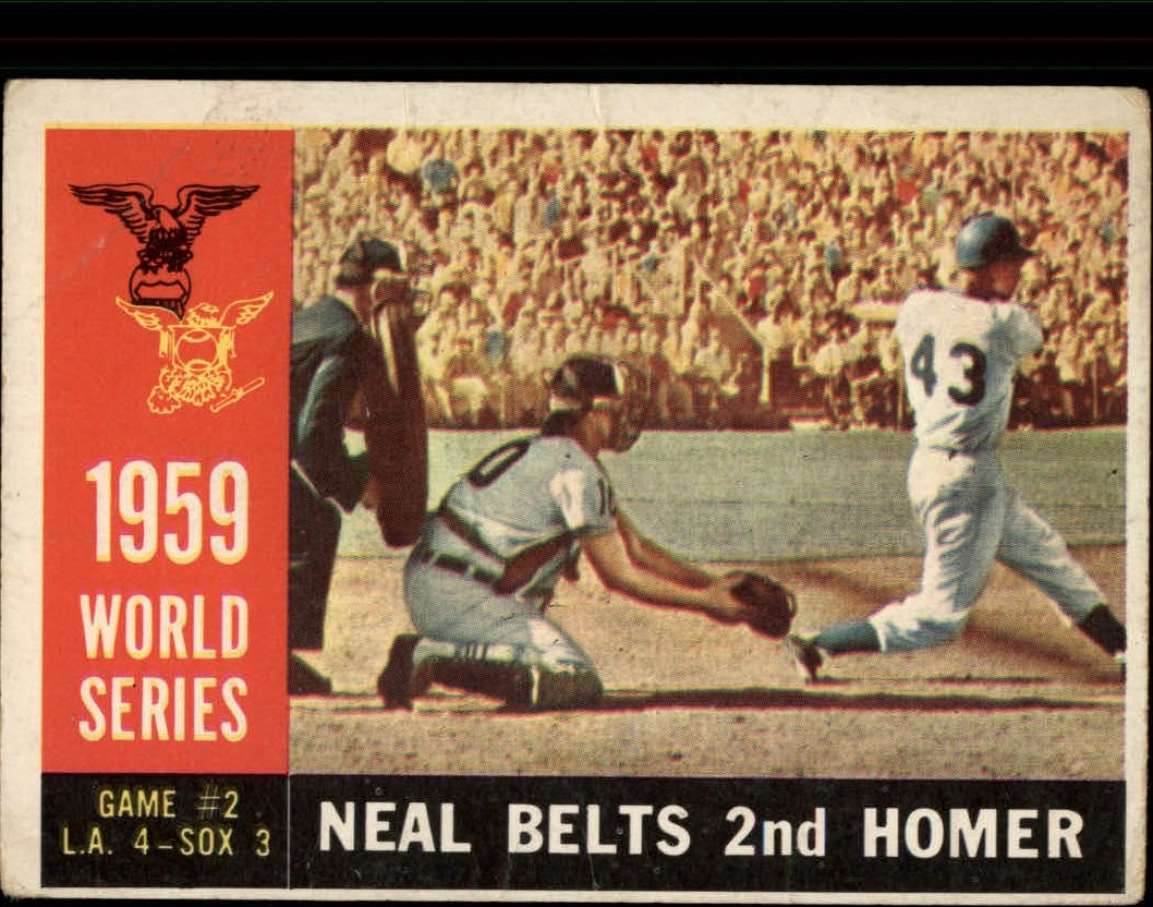 1960 Topps #386A World Series Game 2/Charlie Neal/Belts Second Homer WB