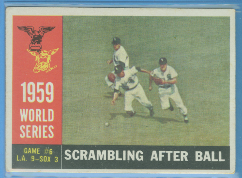 1960 Topps #390A World Series Game 6/Scrambling After Ball WB