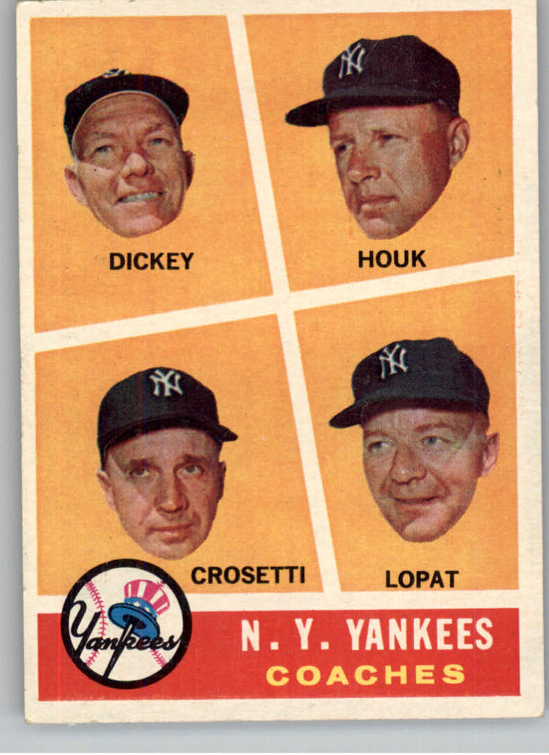 1960 Topps #465 Yankees Coaches/Bill Dickey/Ralph Houk/Frank Crosetti/Ed Lopat