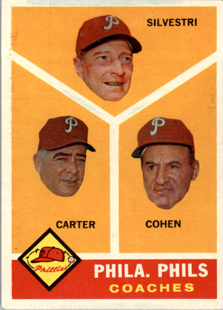 1960 Topps #466 Phillies Coaches/Ken Silvestri/Dick Carter/Andy Cohen