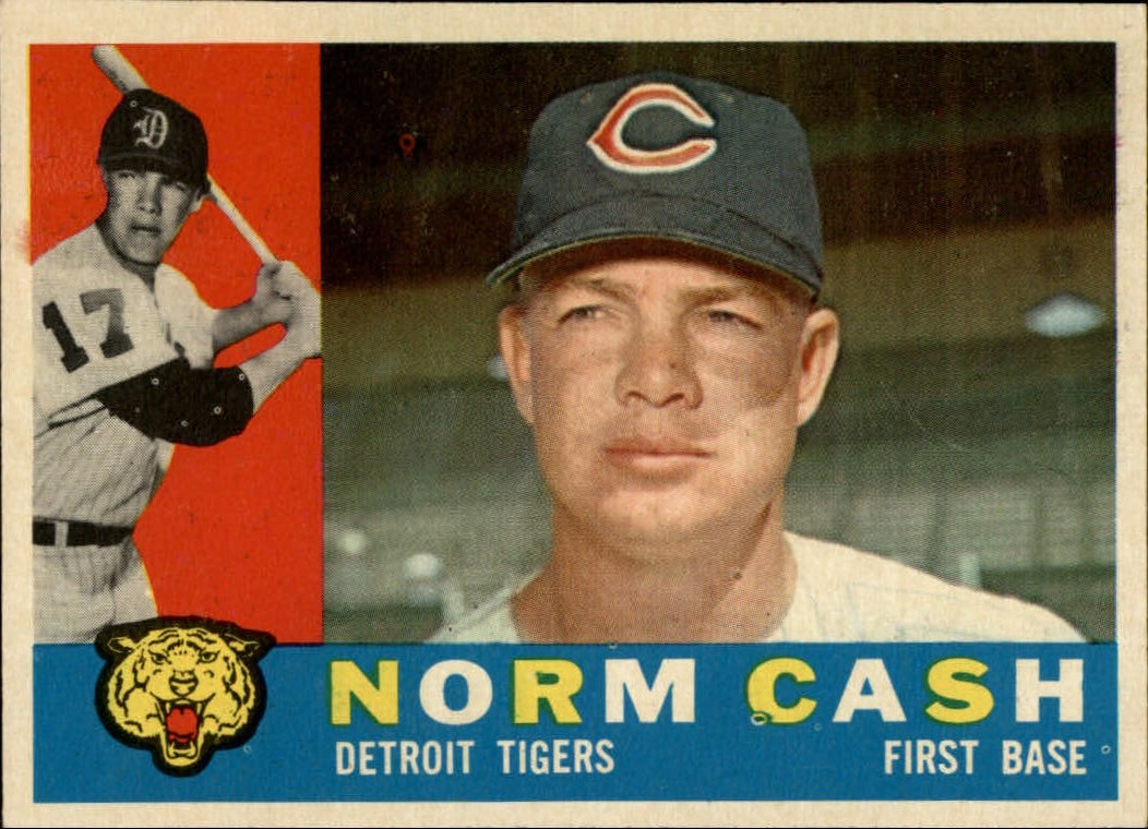1960 Topps #488 Norm Cash/Shown with Indians Cap but listed as a Tiger