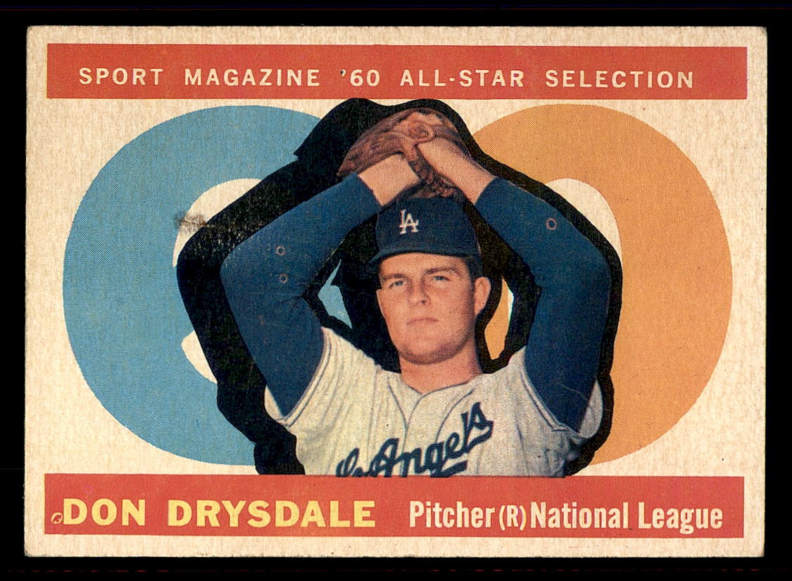 1960 Topps #570 Don Drysdale AS