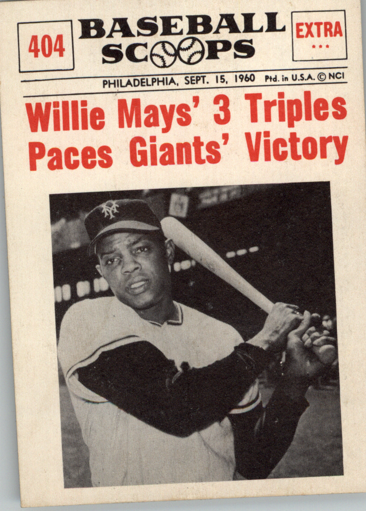 1961 Nu-Card Scoops #404 Willie Mays:/(Three triples)