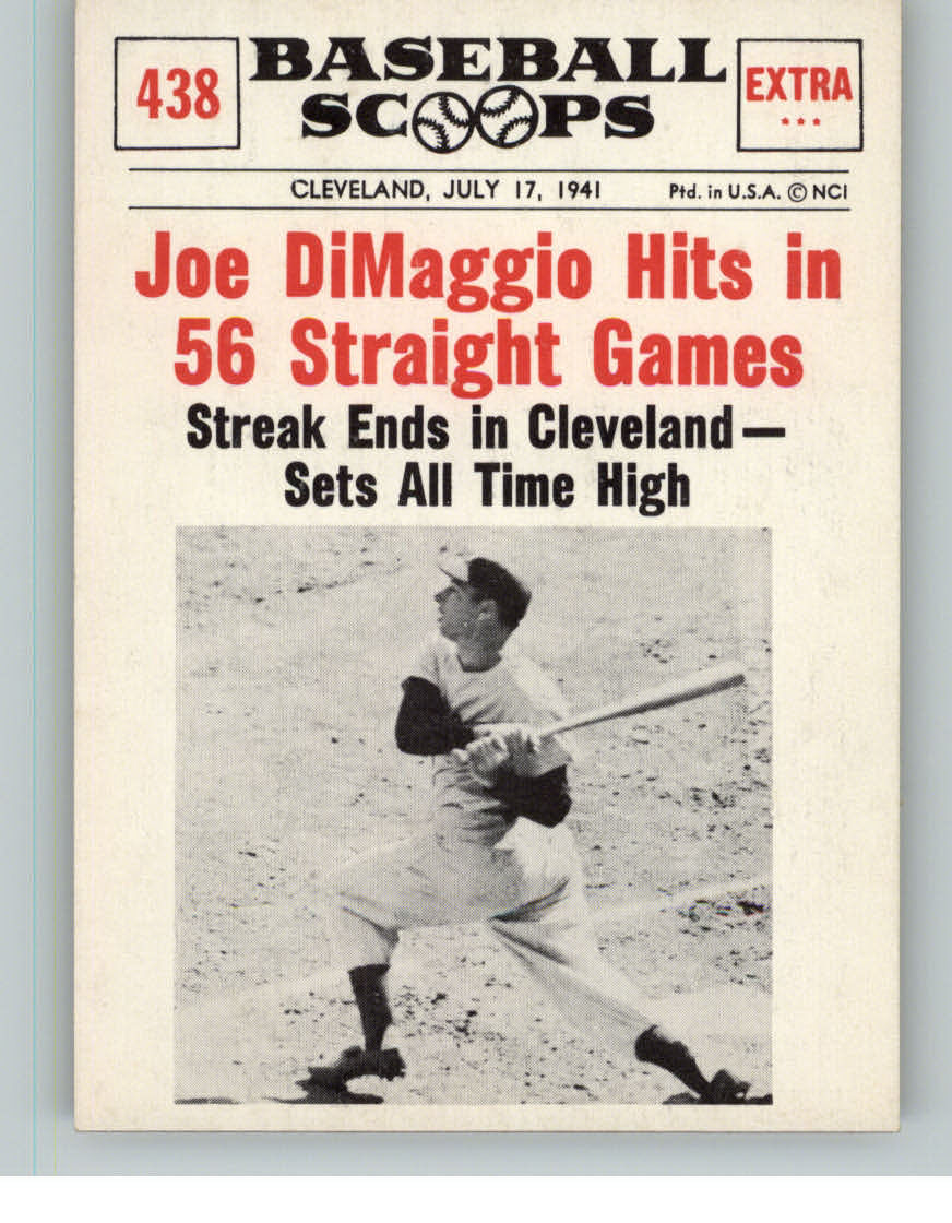 1961 Nu-Card Scoops #438 Joe DiMaggio/(56 Game Hit Streak)