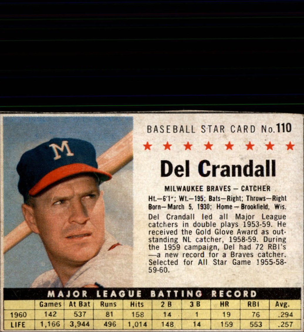 1961 Post #110B Del Crandall BOX