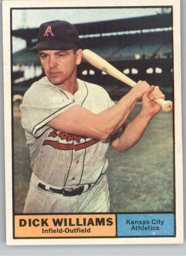 1961 Topps #8 Dick Williams UER/Blurb states career high in RBI, however his career high in RBI was in 1959