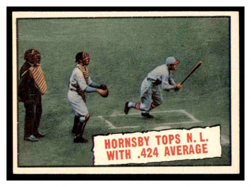 1961 Topps #404 Rogers Hornsby .424