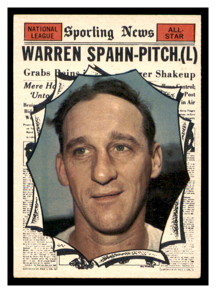 1961 Topps #589 Warren Spahn AS