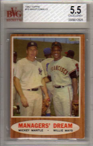 1962 Topps #18 Managers Dream/Mickey Mantle/Willie Mays
