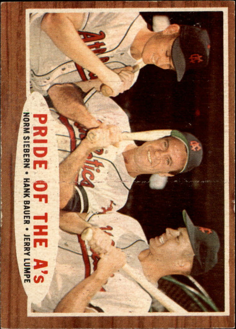 1962 Topps #127 Pride of A's/Norm Siebern/Hank Bauer MG/Jerry Lumpe