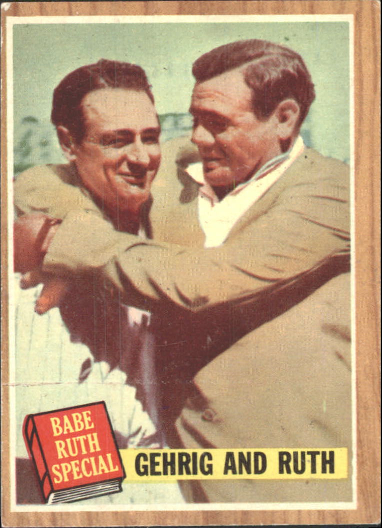 1962 Topps #140A Babe Ruth Special 6/Gehrig and Ruth/Green Tint