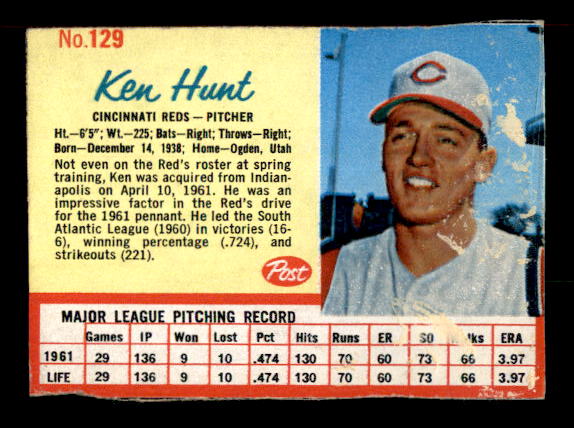 1962 Post #129 Ken Hunt