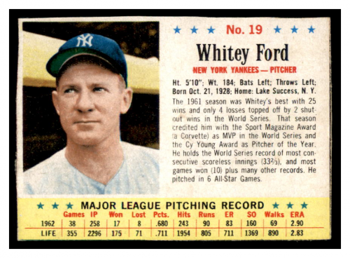 1963 Post #19 Whitey Ford