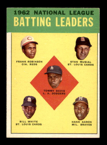 1963 Topps #1 NL Batting Leaders/Tommy Davis/Frank Robinson/Stan Musial/Hank Aaron/Bill White
