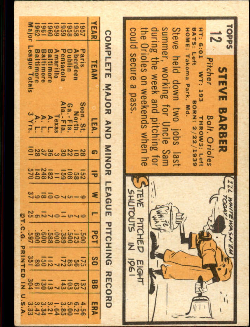 1963 TOPPS BASEBALL ASSORTED SINGLES U-PICK #2-73 - Picture 23 of 483