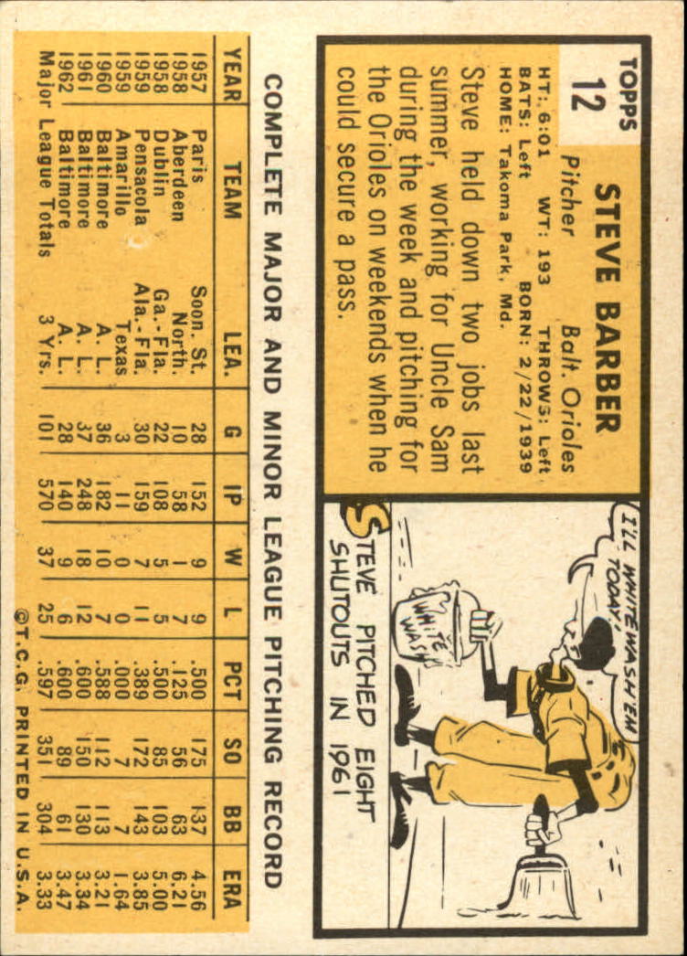 1963 TOPPS BASEBALL ASSORTED SINGLES U-PICK #2-73 - Picture 29 of 483