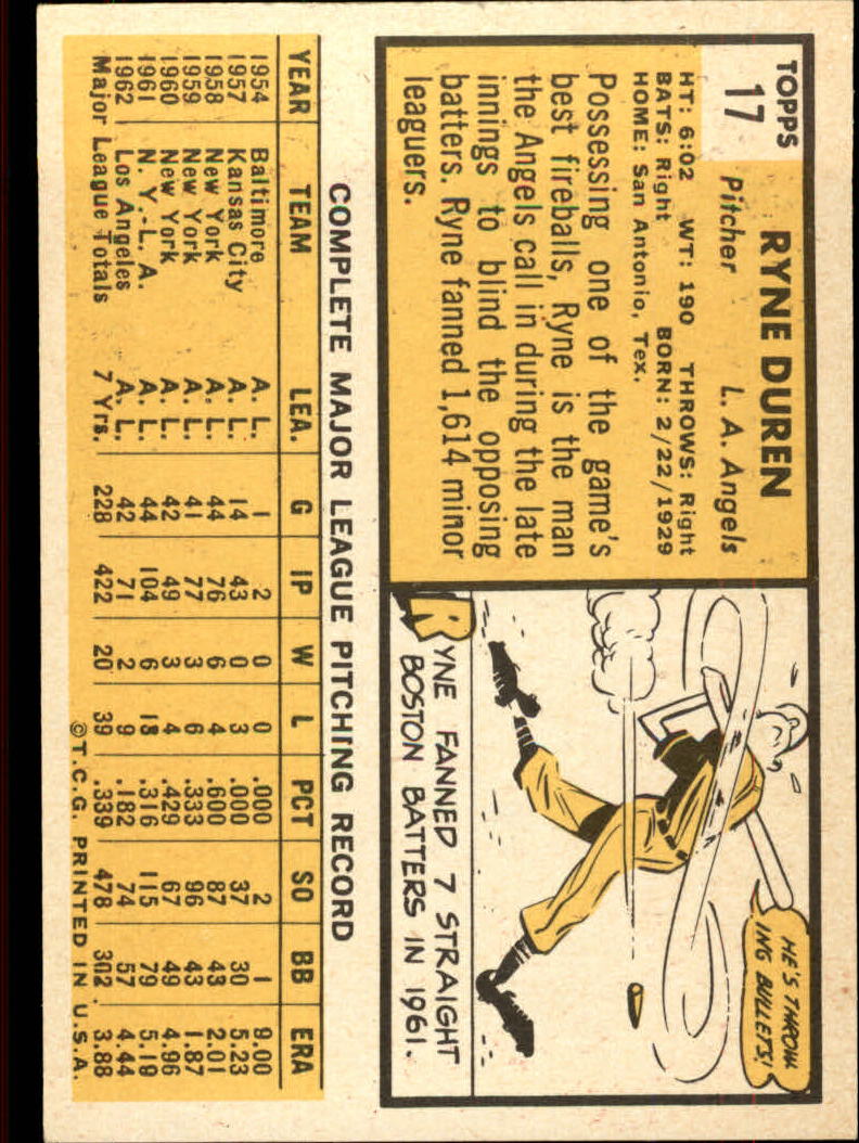 1963 TOPPS BASEBALL ASSORTED SINGLES U-PICK #2-73 - Picture 58 of 483