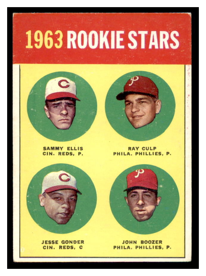 1963 Topps #29B Rookie Stars 1963/Sammy Ellis RC/Ray Culp/John Boozer RC/Jesse Gonder RC