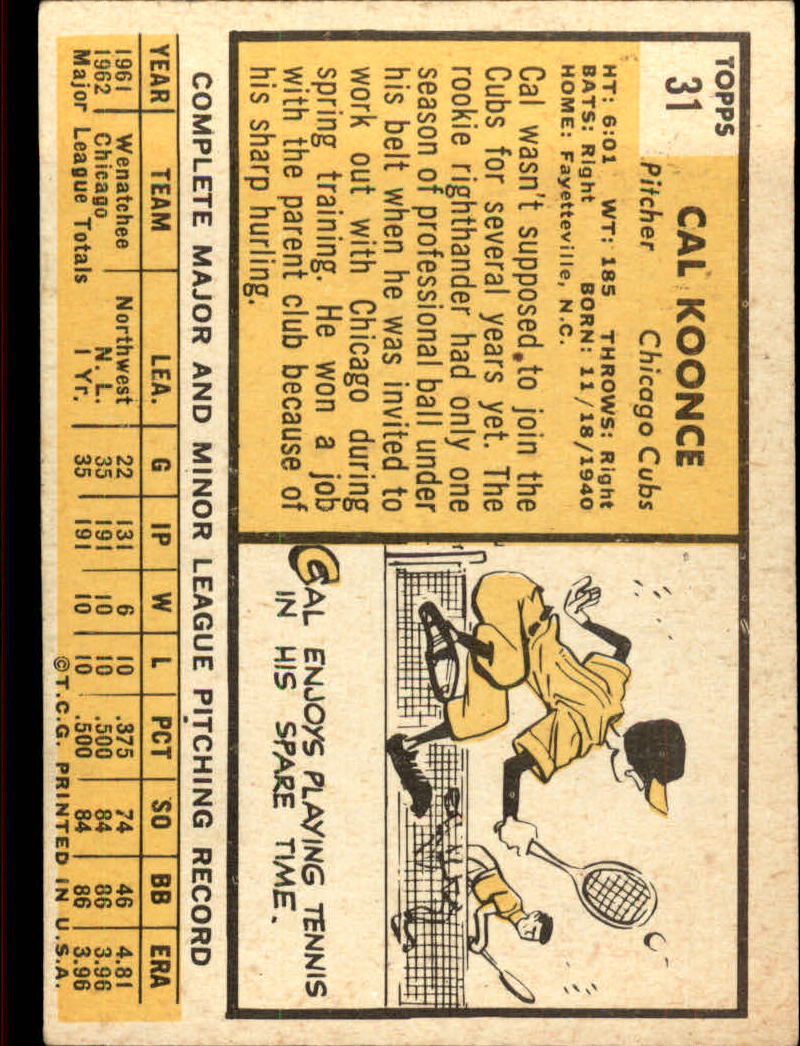 1963 TOPPS BASEBALL ASSORTED SINGLES U-PICK #2-73 - Picture 155 of 483