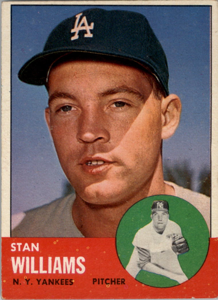 1963 Topps #42 Stan Williams/Listed as a Yankee, but wearing an LA cap