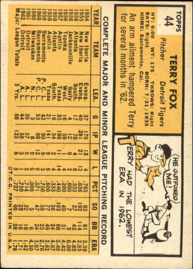 1963 TOPPS BASEBALL ASSORTED SINGLES U-PICK #2-73 - Picture 255 of 483