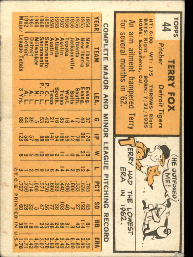 1963 TOPPS BASEBALL ASSORTED SINGLES U-PICK #2-73 - Picture 257 of 483