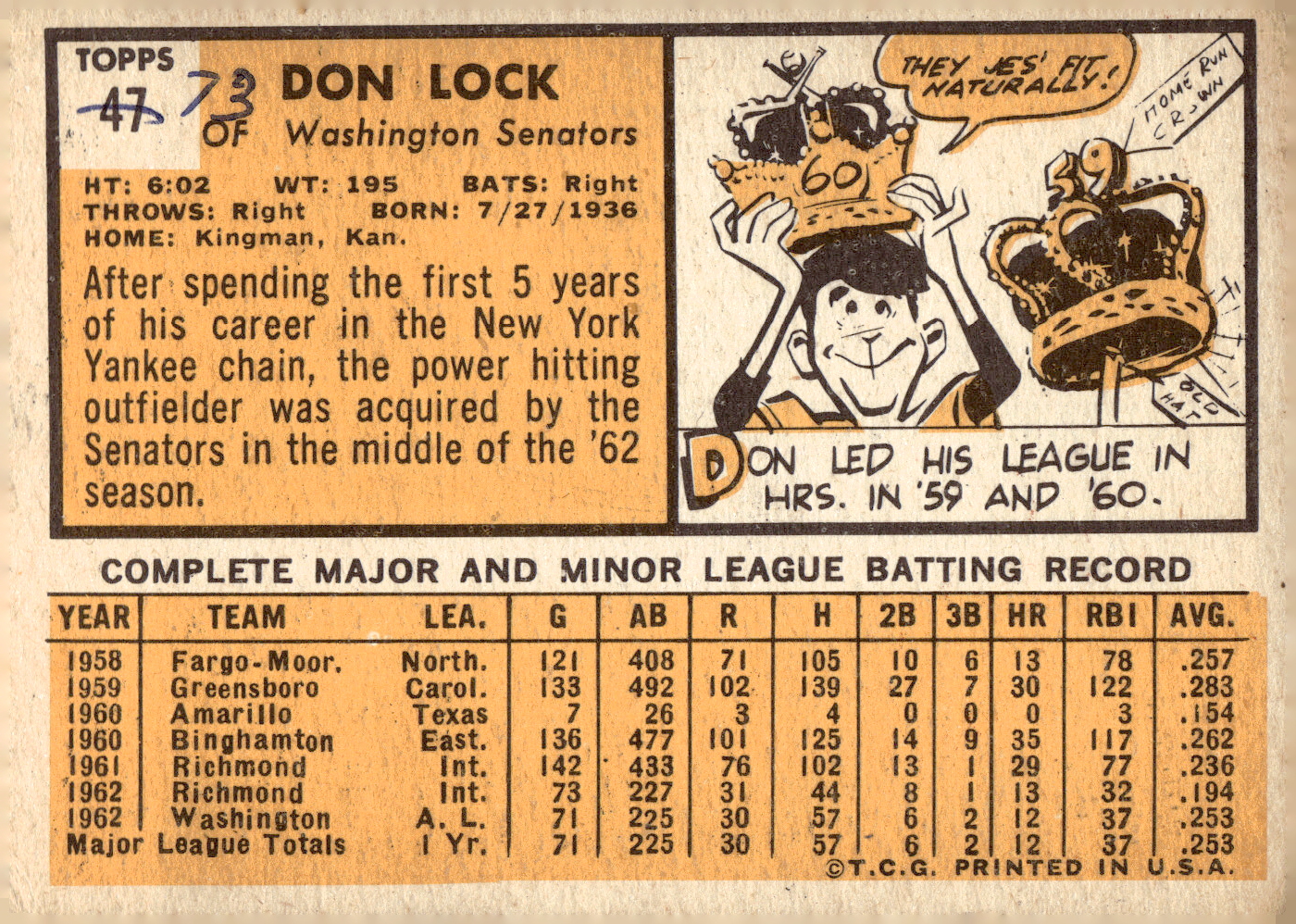 1963 TOPPS BASEBALL ASSORTED SINGLES U-PICK #2-73 - Picture 291 of 483