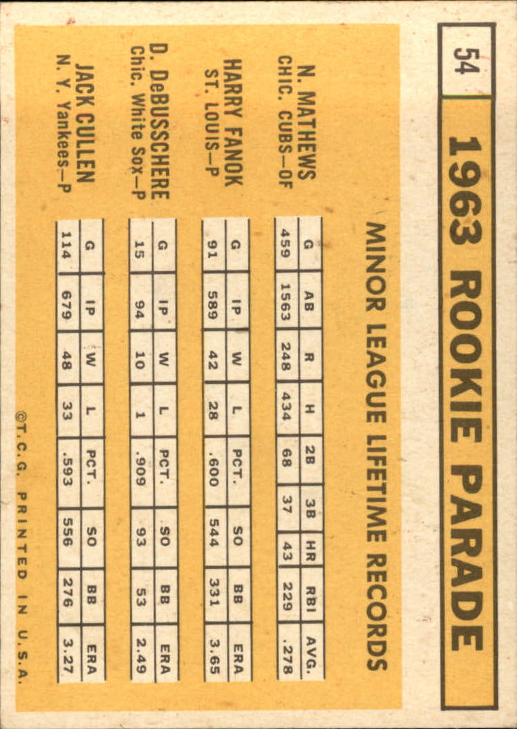 1963 TOPPS BASEBALL ASSORTED SINGLES U-PICK #2-73 - Picture 343 of 483