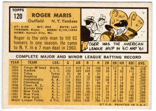 1994 Ted Williams Roger Maris #ES4 Roger Maris/1961 - NM-MT