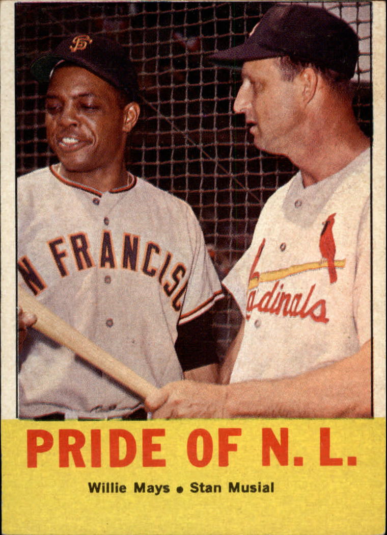 1963 Topps #138 Pride of NL/Willie Mays/Stan Musial