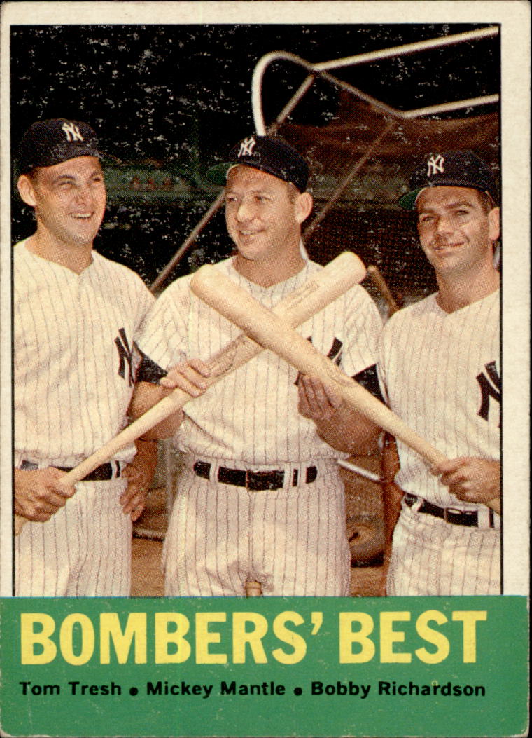 1963 Topps #173 Bomber's Best/Tom Tresh/Mickey Mantle/Bobby Richardson