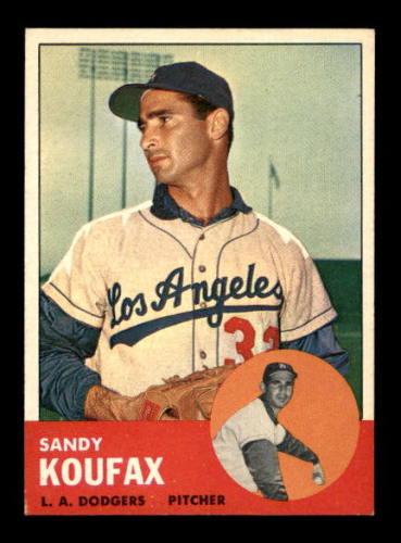 1963 Topps #210 Sandy Koufax - Actual scan of card - ExMt+
