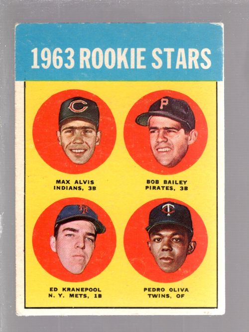 1963 Topps #228 Rookie Stars/Max Alvis RC/Bob Bailey RC/Tony Oliva RC/Listed as Pedro/Ed Kranepool RC