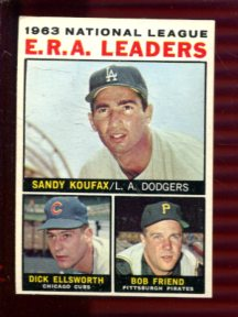 1964 Topps #1 NL ERA Leaders/Sandy Koufax/Dick Ellsworth/Bob Friend